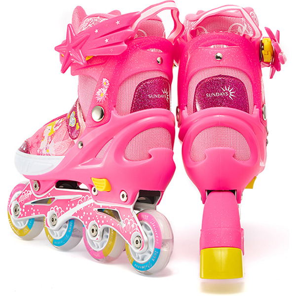 Роликовые коньки Sundays PW-153B-5D (р 33-36) розовый