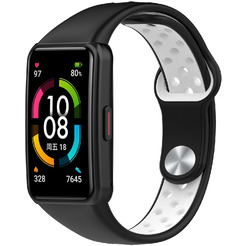 Ремешок Bingo Sport для Huawei/Honor Band 6/6 Pro (черный/белый)