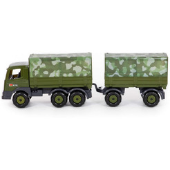 Автомобиль бортовой тентовый военный с прицепом  Полесье 49155 Престиж