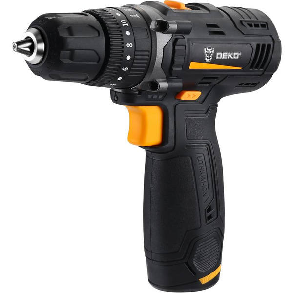 Дрель-шуруповерт Deko GCD12DU3 SET4 063-4038 (с 2-мя АКБ, кейс, набор оснастки)