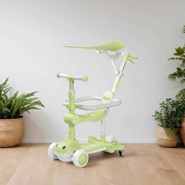 Самокат детский Ricos T-Rex JSCML603B (белый/зеленый)