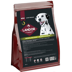 Сухой корм для собак Landor Medium & Maxi Adult для взрослых cредних и крупных пород с индейкой и ягненком L1022 3 кг