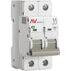 Выключатель автоматический EKF Averes AV-6 2P 2A (C) 6kA