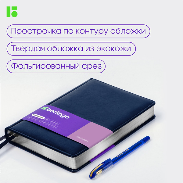Ежедневник Berlingo Silver Pristine A5 / UD0_82503 (160л, синий)