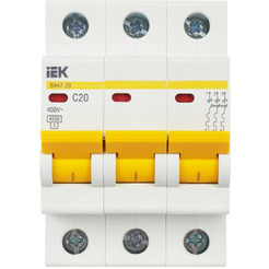 Выключатель автоматический IEK ВА 47-29 20А 3P 4.5кА С MVA20-3-020-C