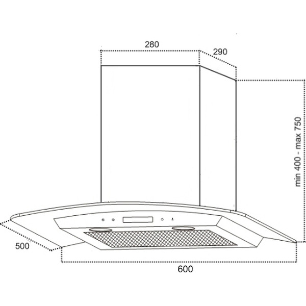 Вытяжка Germes Альт сенсор (60 см, LED, нержавеющая сталь)