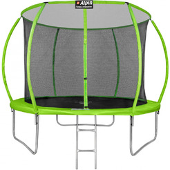 Батут Alpin ASK-312 outside зеленый 10фт. с защитной сеткой и лестницей