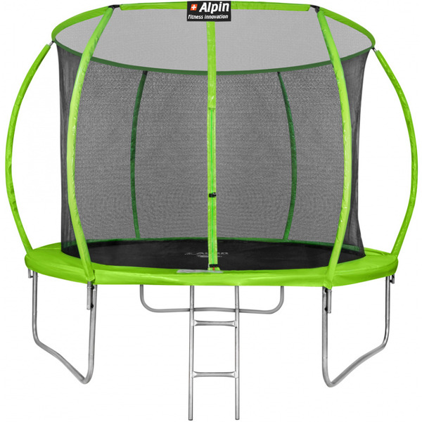Батут Alpin ASK-312 outside зеленый 10фт. с защитной сеткой и лестницей