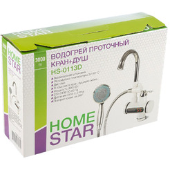 Проточный электрический водонагреватель кран+душ HomeStar HS-0113D