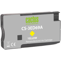 Картридж струйный Cactus CS-3ED69A 712 желтый (29мл) для HP DJ T230/T630/T650