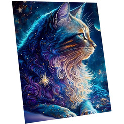 Картина по номерам Флюид Космический кот 40x50 SHR0538