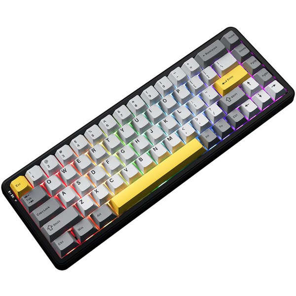 Компьютерная клавиатура AJAZZ AK680 MAX (черно-серо-желтые клавиши)