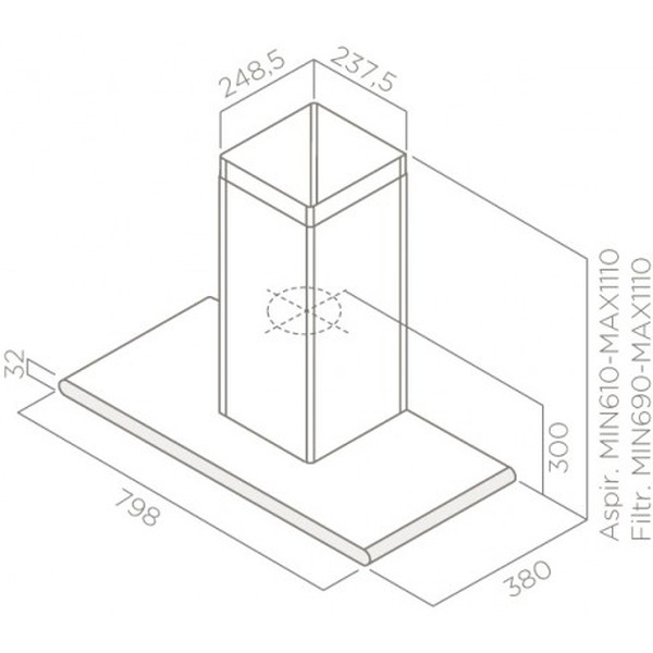 Кухонная вытяжка Elica GALAXY WH IX/A/80