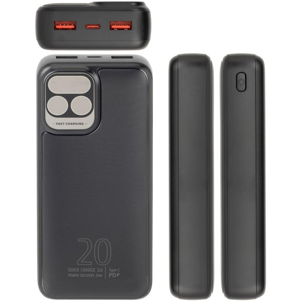 Внешний аккумулятор с дисплеем RIVACASE VA2521 20000mAh (черный)