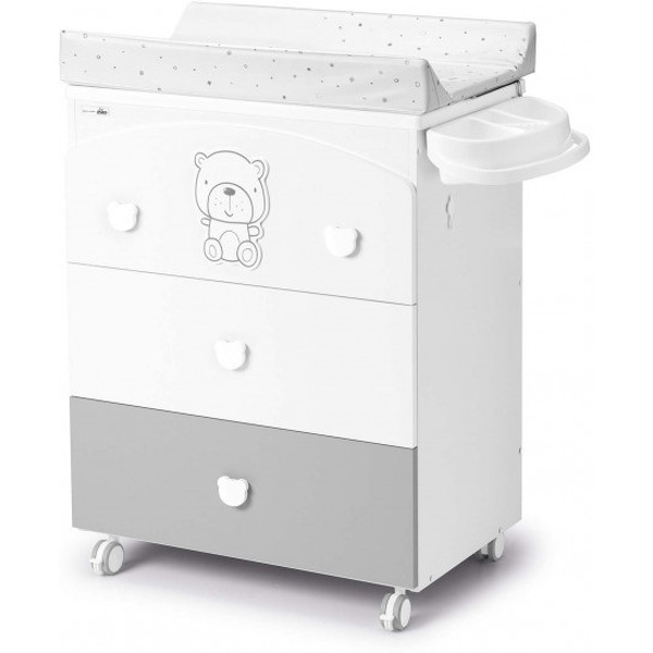 Комод пеленальный CAM CASSETTIERA ORSO (группа 0/3), Тедди серый, белый/серый