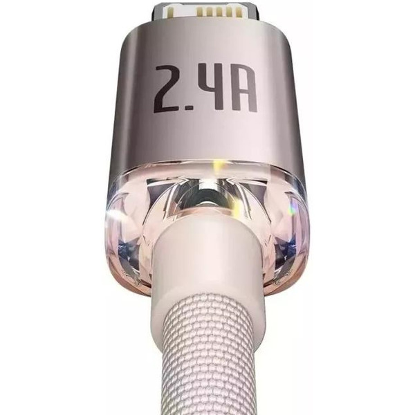 Кабель Baseus Crystal Shine USB Type-A - Lightning (2 м, розовый)