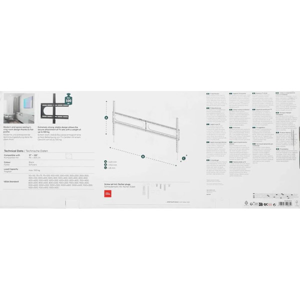 Кронштейн для телевизора Hama 00220843 (черный)