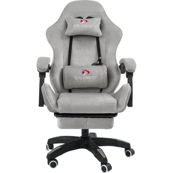 Вибромассажное кресло Calviano 1584 (велюр, серый)