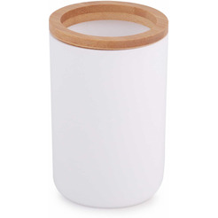 Стакан для зубной щетки и пасты Альтернатива Бамбук М8052 (белый)