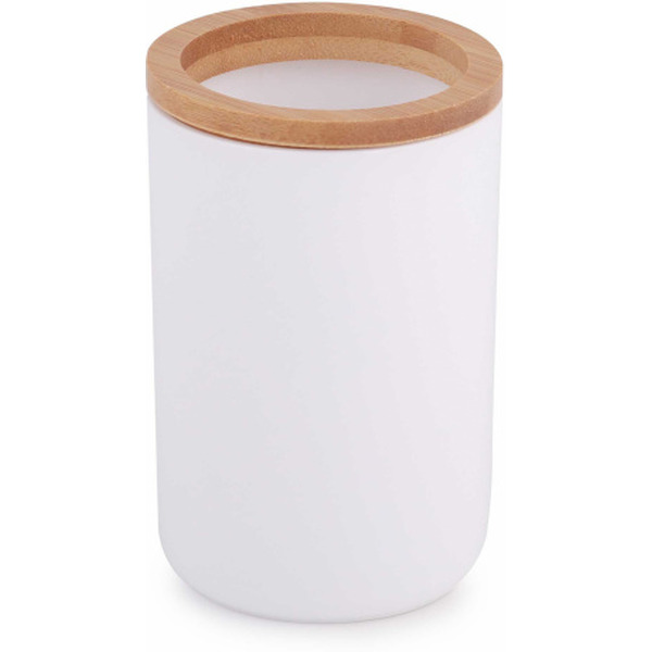 Стакан для зубной щетки и пасты Альтернатива Бамбук М8052 (белый)