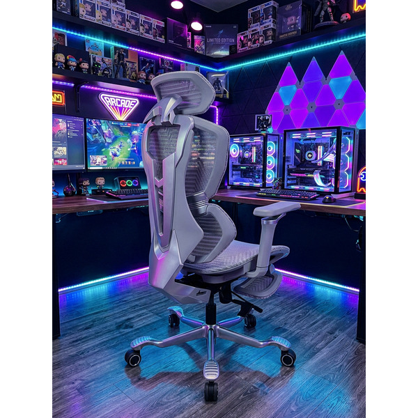 Игровое кресло myroo Game Assassin c подножкой Gray (A2512W-G)
