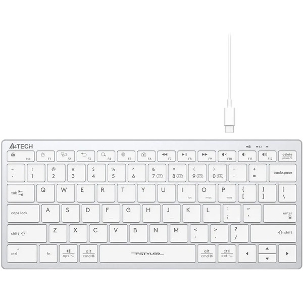 Клавиатура A4Tech Fstyler FBX51C (серебристый/белый)