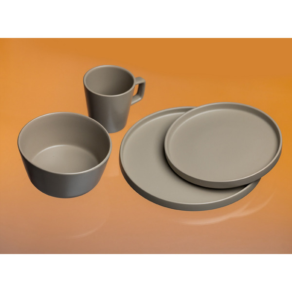 Тарелка столовая обеденная Sundays Home Minimalist керамика TRVK26006 (27см, бежевый)
