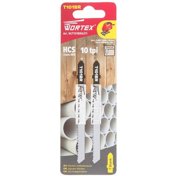 Пилка лобзиковая WORTEX по дереву T101BR прямой пропил (WJT101BRA211)
