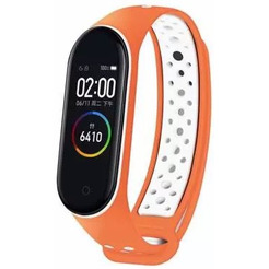 Ремешок BINGO Sport для Xiaomi Mi Band 3/4 (оранжевый/белый)
