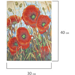 Картина стразами (алмазная мозаика) ОСТРОВ СОКРОВИЩ «Маки» 662575