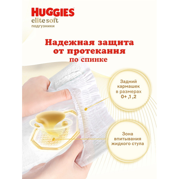 Детские одноразовые подгузники Huggies Elite Soft Mega 4 (8-14кг) 54шт
