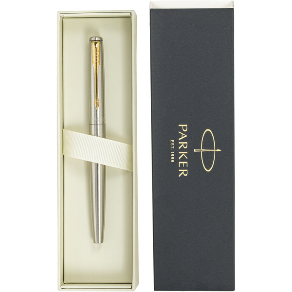 Ручка перьевая PARKER Jotter Core Stainless Steel GT (ежедневник А5 черный, пакет) 880902