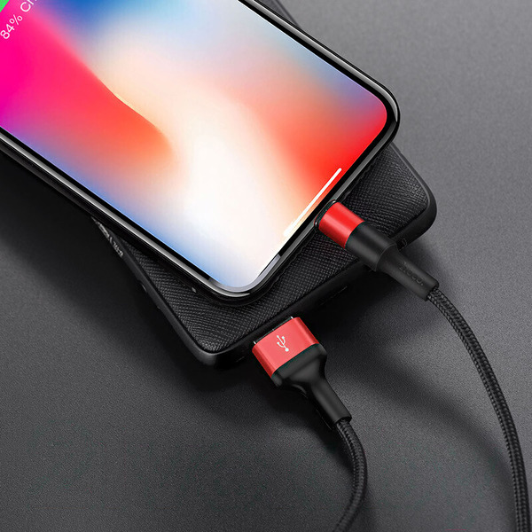 Кабель Hoco X26 USB Type-A - Lightning (1 м, черный/красный)