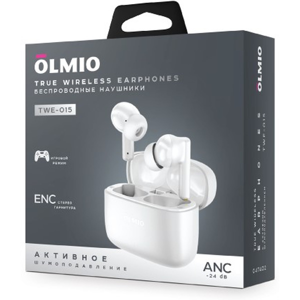 Беспроводные наушники Olmio TWE-15 (белый)