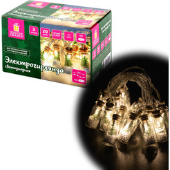 Светодиодная гирлянда Золотая сказка Нить Бутылочки / 592203 (теплый белый)