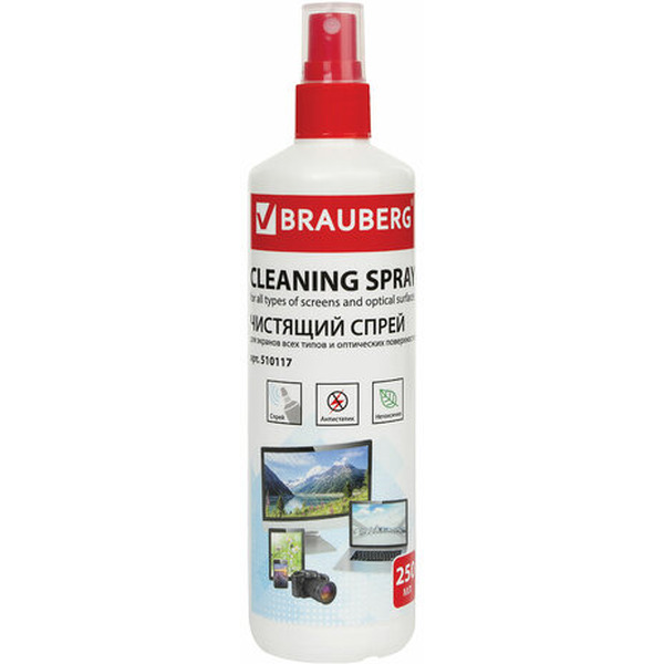 Чистящий спрей для экранов и оптики BRAUBERG 510117