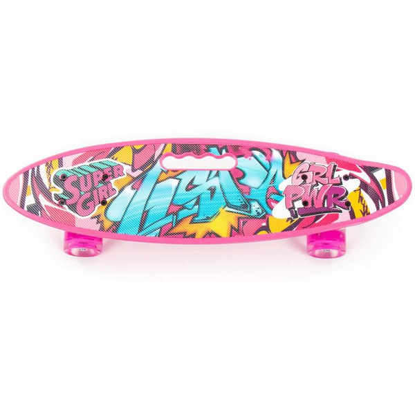 Доска роликовая Полесье 89564 (59 см) малиновая с наклейкой и малиновыми колёсами