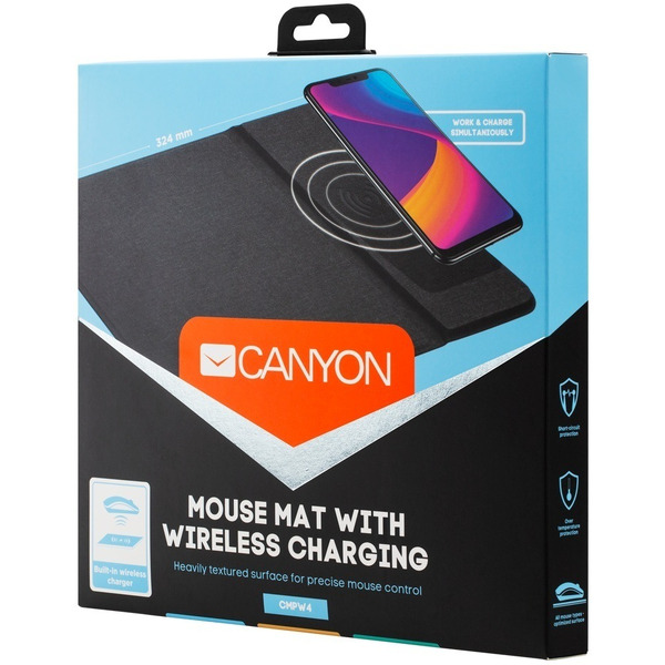Коврик для мыши с беспроводной зарядкой CANYON CNS-CMPW4