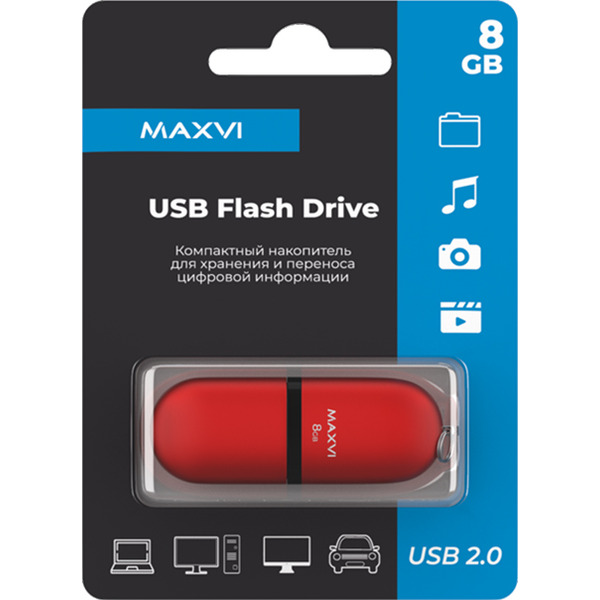 USB флеш Maxvi SF 8GB FD8GBUSB20C10SF (красный)