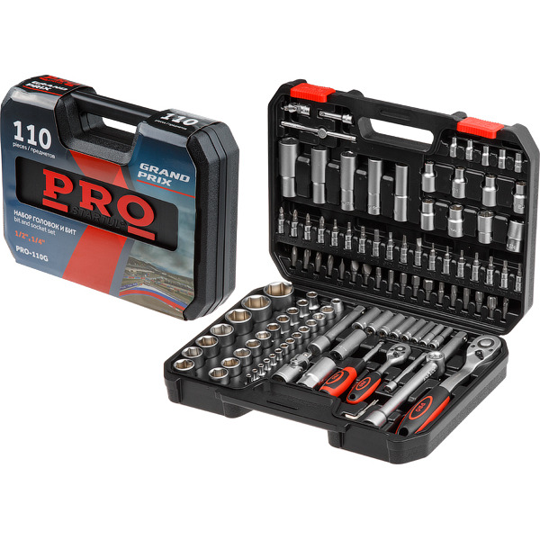 Набор головок и бит 1/4" 1/2" PRO STARTUL GRAND PRIX (PRO-110G) 110пр.