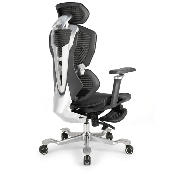 Игровое кресло myroo Game Assassin с подножкой Black (A2512W-BL)