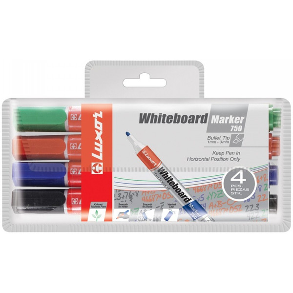 Набор маркеров для белых досок Luxor 750 3380/4 WT