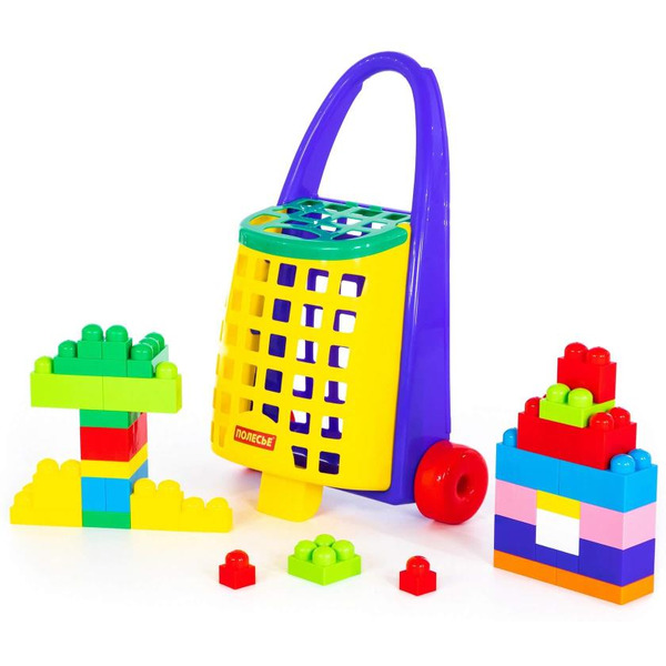 Конструктор Полесье 44365 Забавная тележка и конструктор Великан