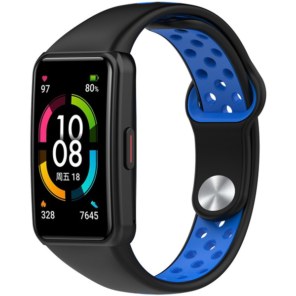 Ремешок Bingo Sport для Huawei/Honor Band 6/6 Pro (черный/синий)