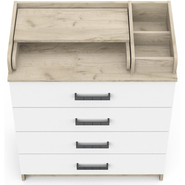 Комод пеленальный Атон Marvin (дуб крафт серый/белый)