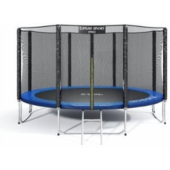 Батут пружинный ATLAS SPORT 12ft-4 pro blue (с защитной сеткой и лестницей)