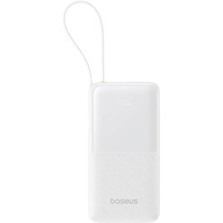 Внешний аккумулятор Baseus Bipow 2 Digital Display Power Bank With Built-in USB-C Cable 20000mah 20W (белый)