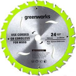 Диск пильный по дереву для циркулярной пилы Greenworks 2955707