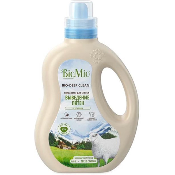Гель для стирки и пятновыводитель BIOMIO BIO-DEEP CLEAN 900 мл