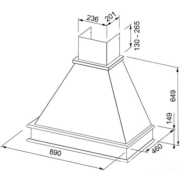 Кухонная вытяжка FRANKE FCL 90 A2 EGC белый RAL 9010 /ольха неокрашенная (обрамление) 321.0592.488